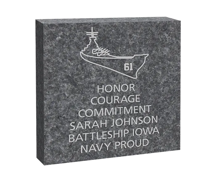 [PACBAT 12X12 LOGO BRICK] 12x12 USS Iowa Battleship Logo Granite (Paver)